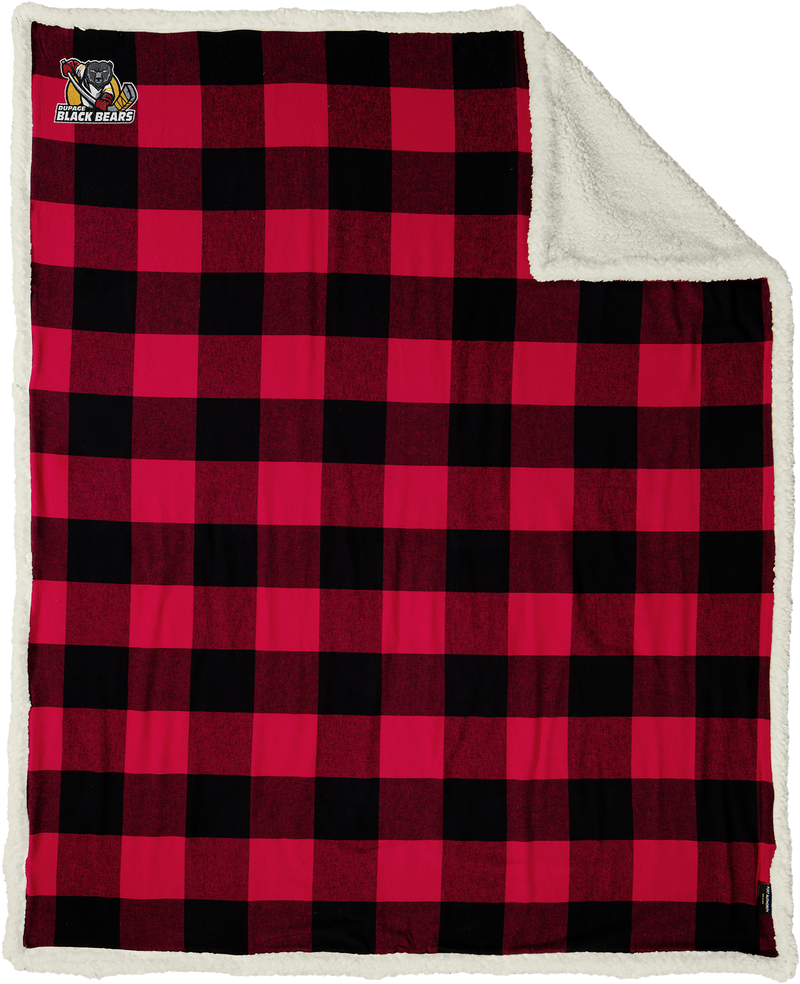 Dupage Black Bears Flannel Sherpa Blanket