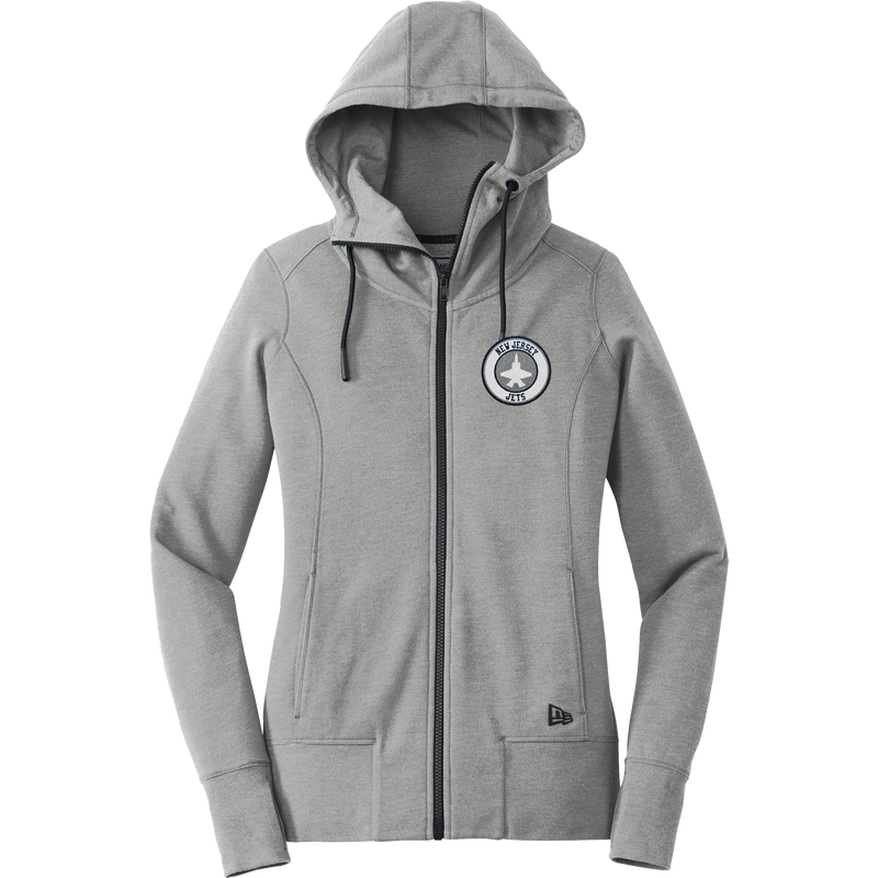 NJ Jets New Era Ladies Tri-Blend Fleece Full-Zip Hoodie