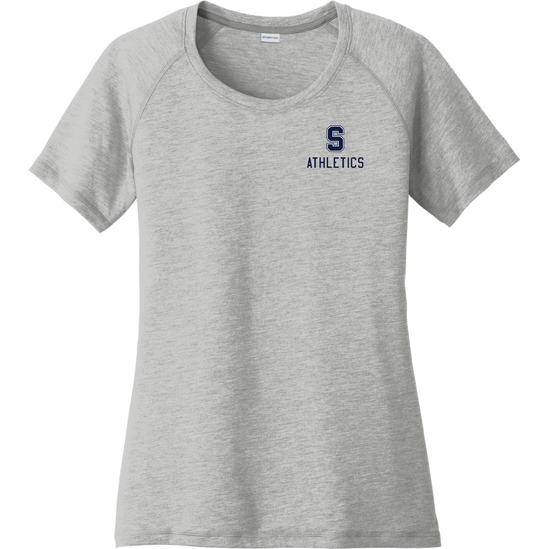 Midd South Athletics Ladies PosiCharge Tri-Blend Wicking Scoop Neck Raglan Tee