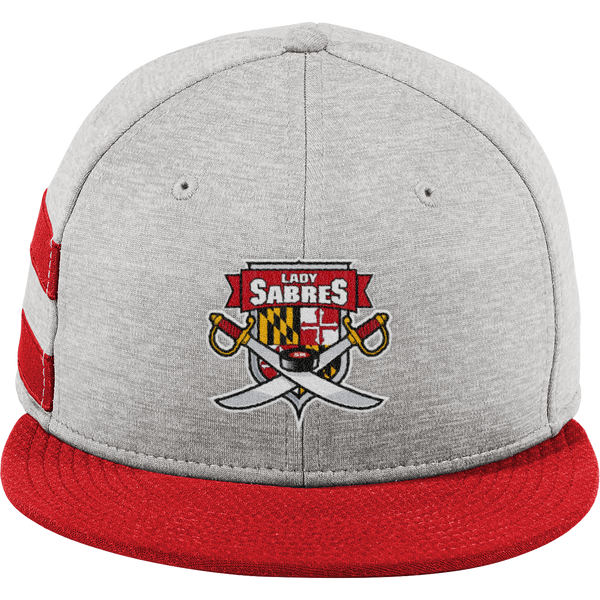 SOMD Lady Sabres New Era Shadow Heather Striped Flat Bill Snapback Cap