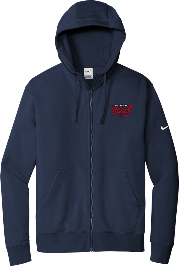 York Devils Nike Club Fleece Sleeve Swoosh Full-Zip Hoodie