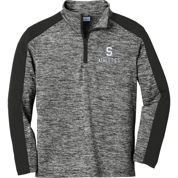 Midd South Athletics Youth PosiCharge Electric Heather Colorblock 1/4-Zip Pullover